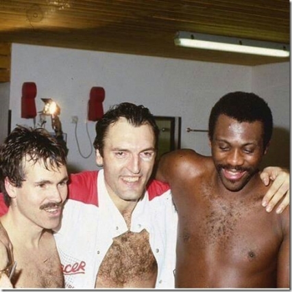 Il "trio" delle meraviglie dell'Olimpia Milano, stagione 1986: D'Antoni, Meneghin e McAdoo.